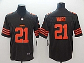 Nike Browns 21 T.J. Ward Brown Color Rush Limited Jersey,baseball caps,new era cap wholesale,wholesale hats